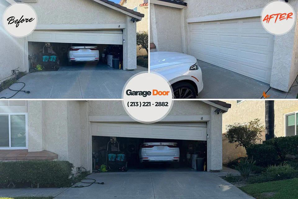 Before and after: garage door repair Beach City, TX